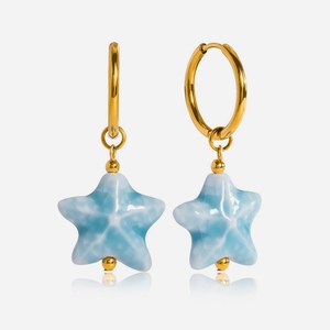 Starfish charm hoops