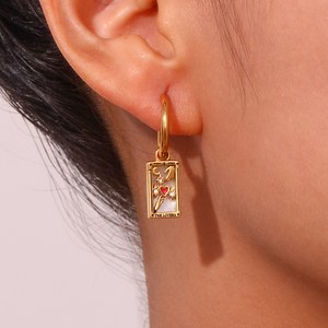 Tarot charm hoops